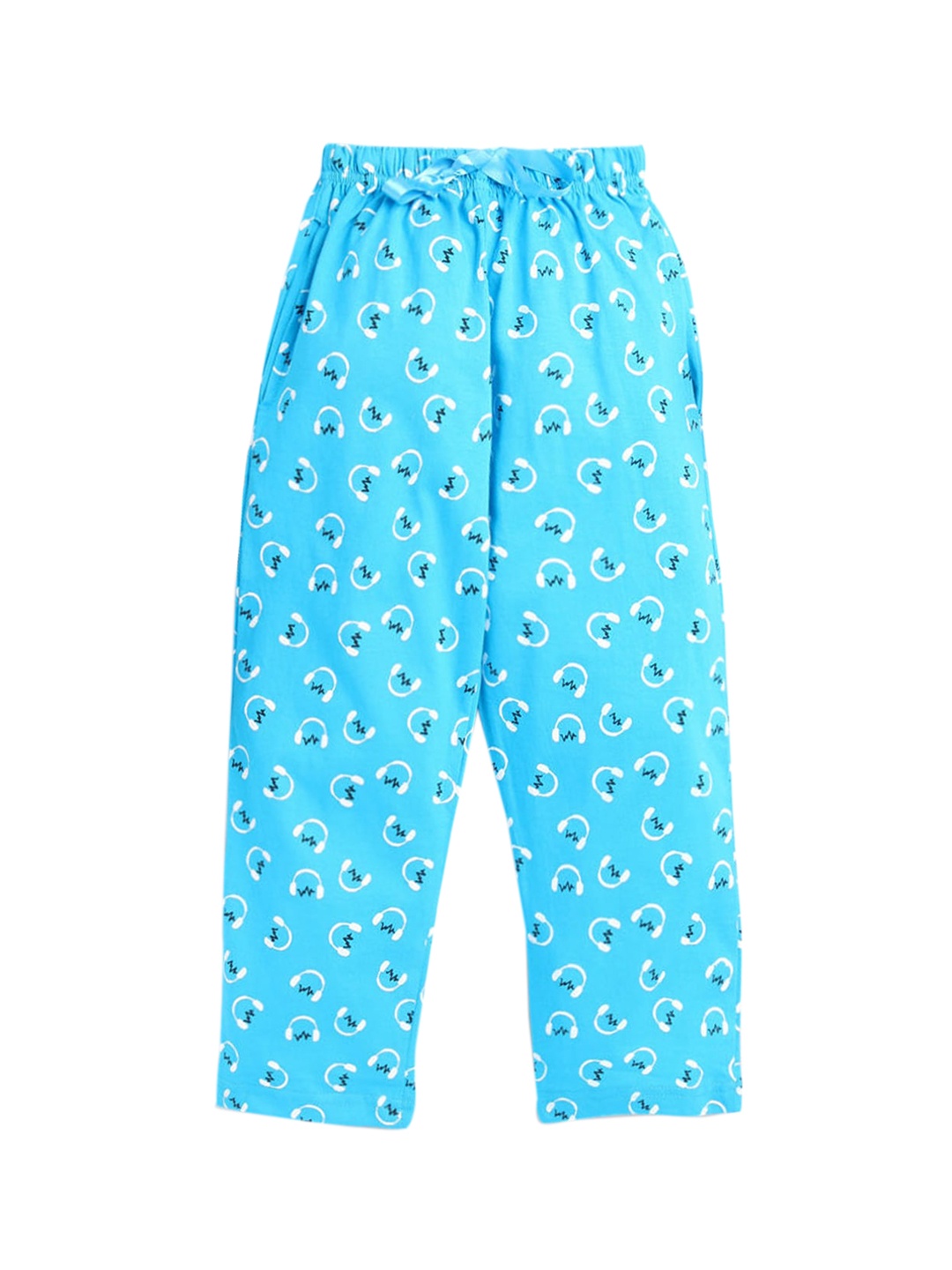 

Hopscotch Girls Blue Conversational Printed Track Pants