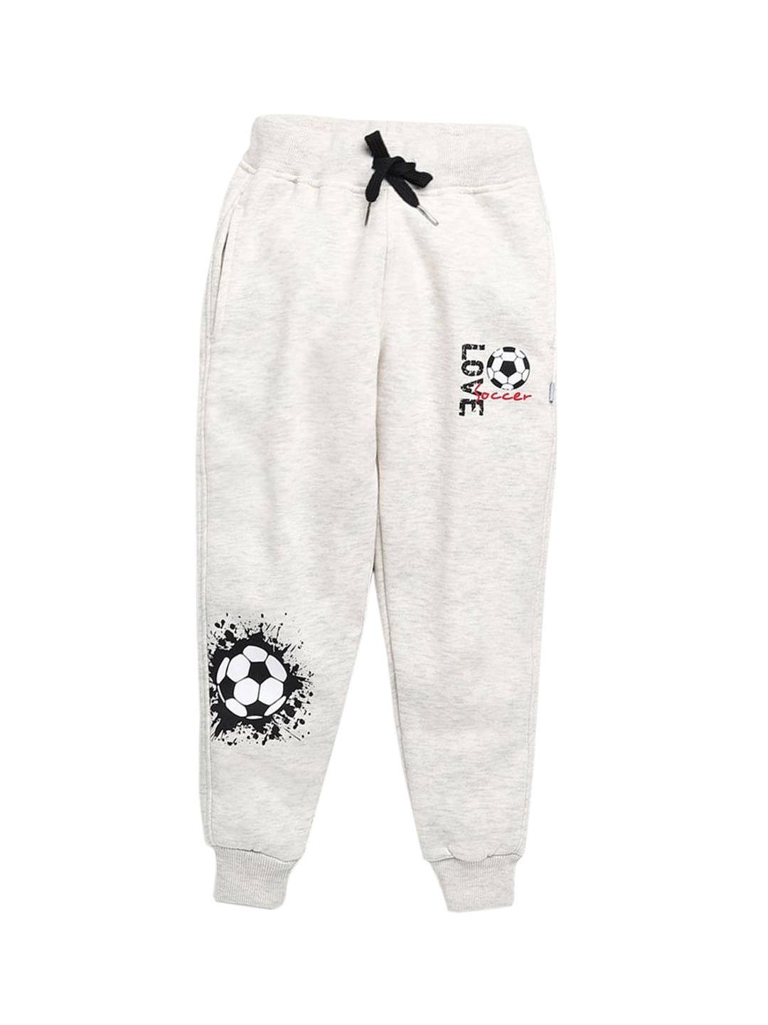 

Hopscotch Boys Grey Graphic Printed Pure Cotton Joggers