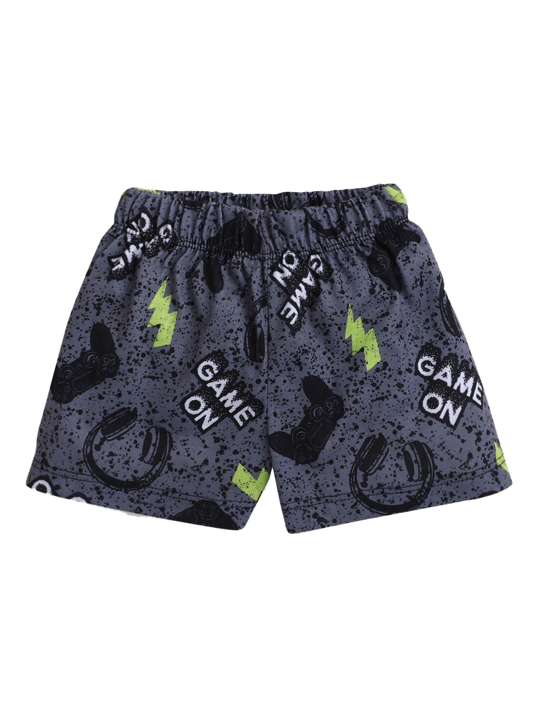 

Hopscotch Girls Grey Printed Shorts