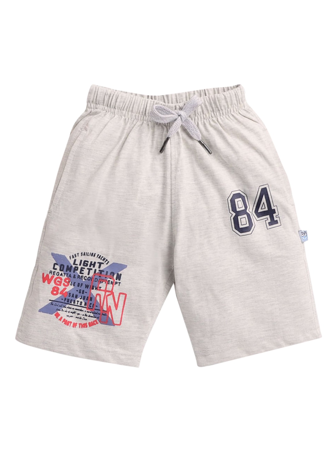 

Hopscotch Boys Grey Printed Regular Fit Shorts