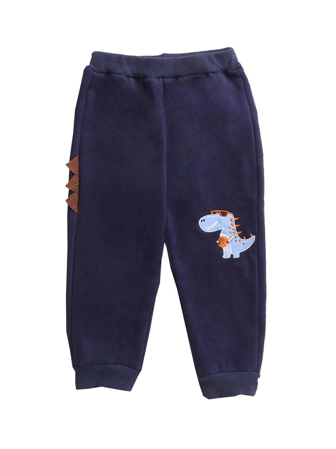 

Hopscotch Boys Navy Blue Animal Printed Track Pants