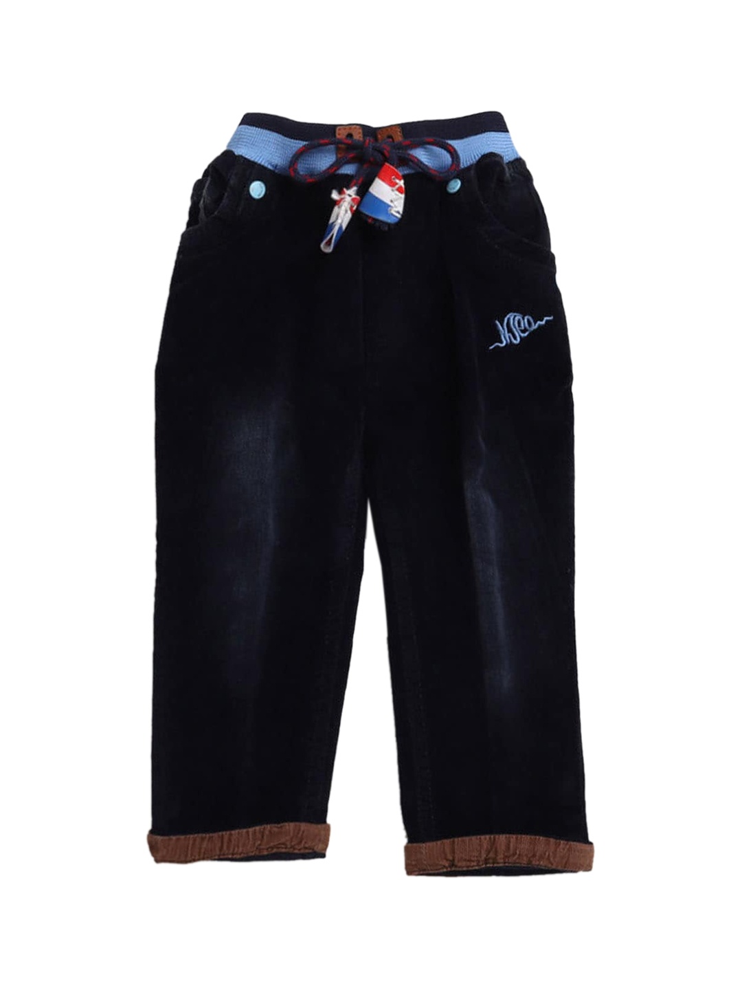 

Hopscotch Boys Navy Blue Mildly Distressed Light Fade Stretchable Jeans