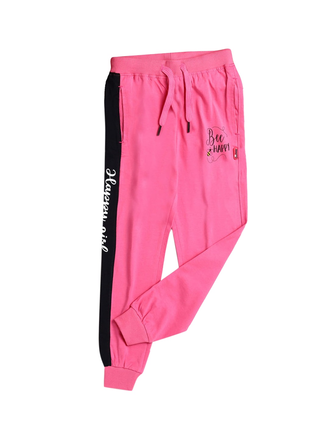 

Hopscotch Girls Pink Solid Pure Cotton Joggers