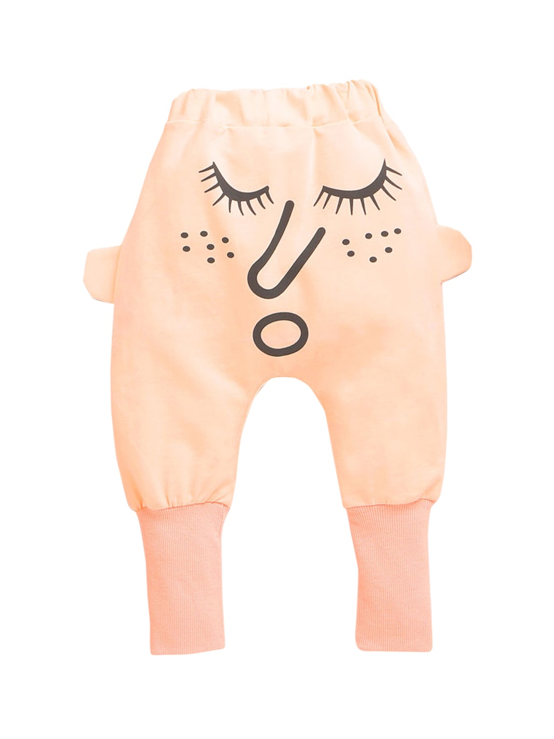 

Hopscotch Girls Orange & Peach-Colored Graphic Print Joggers