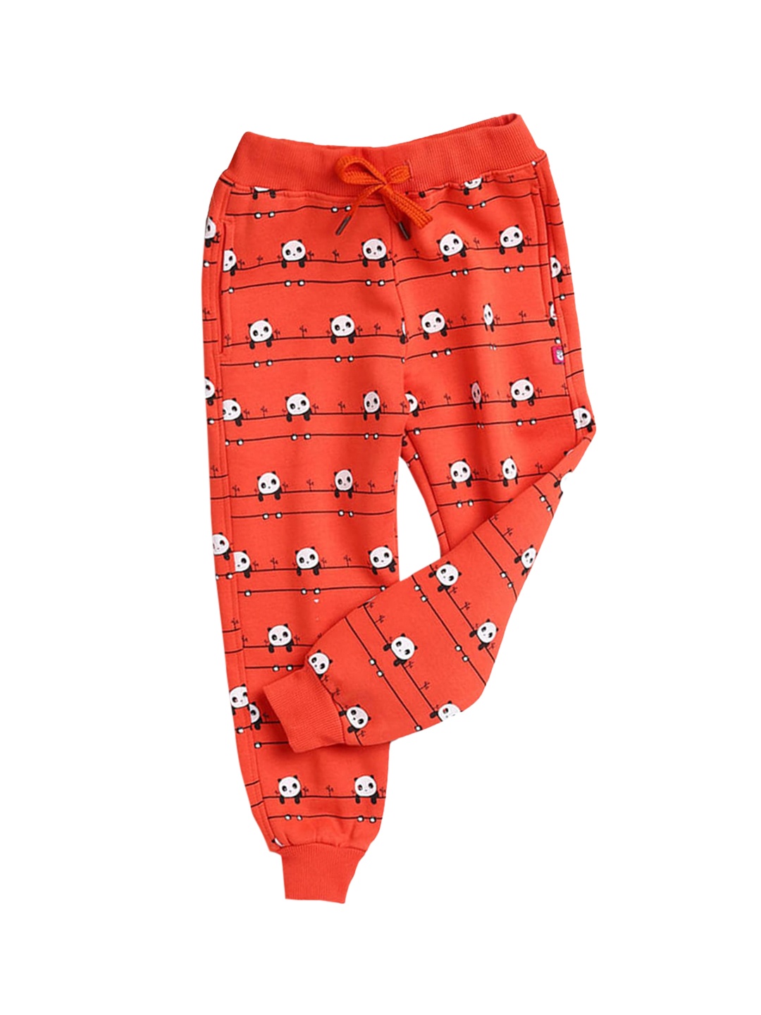 

Hopscotch Girls Red Animal Printed Cotton Joggers