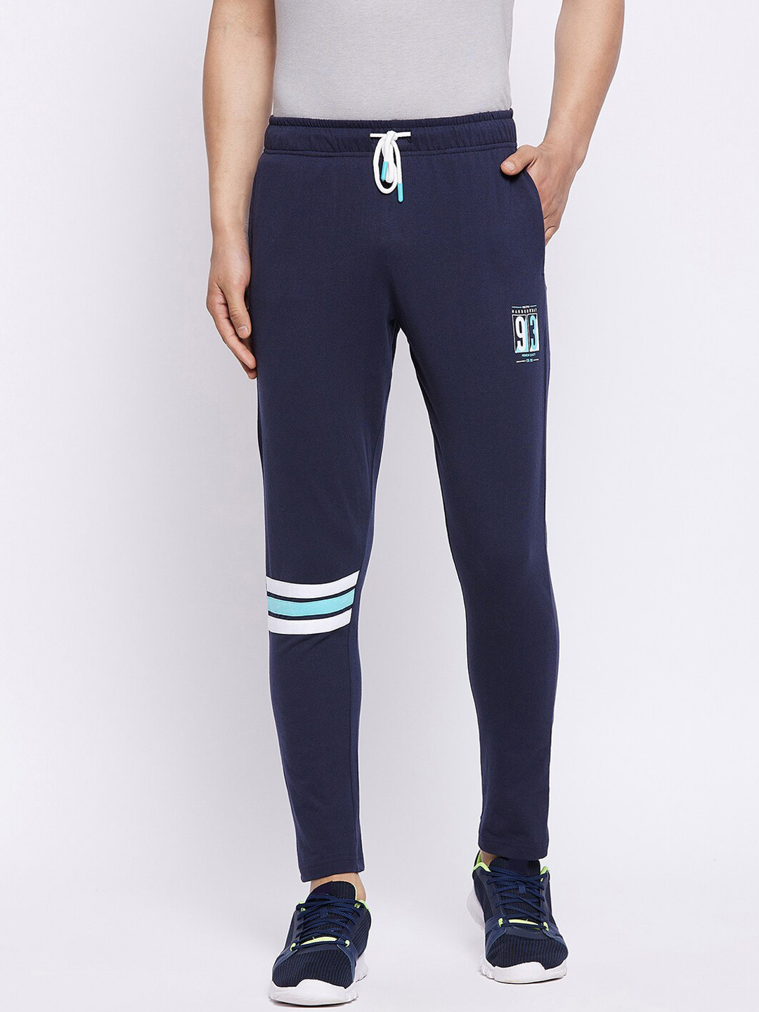 

HARBOR N BAY Men Navy Blue & White Printed Cotton Track Pant