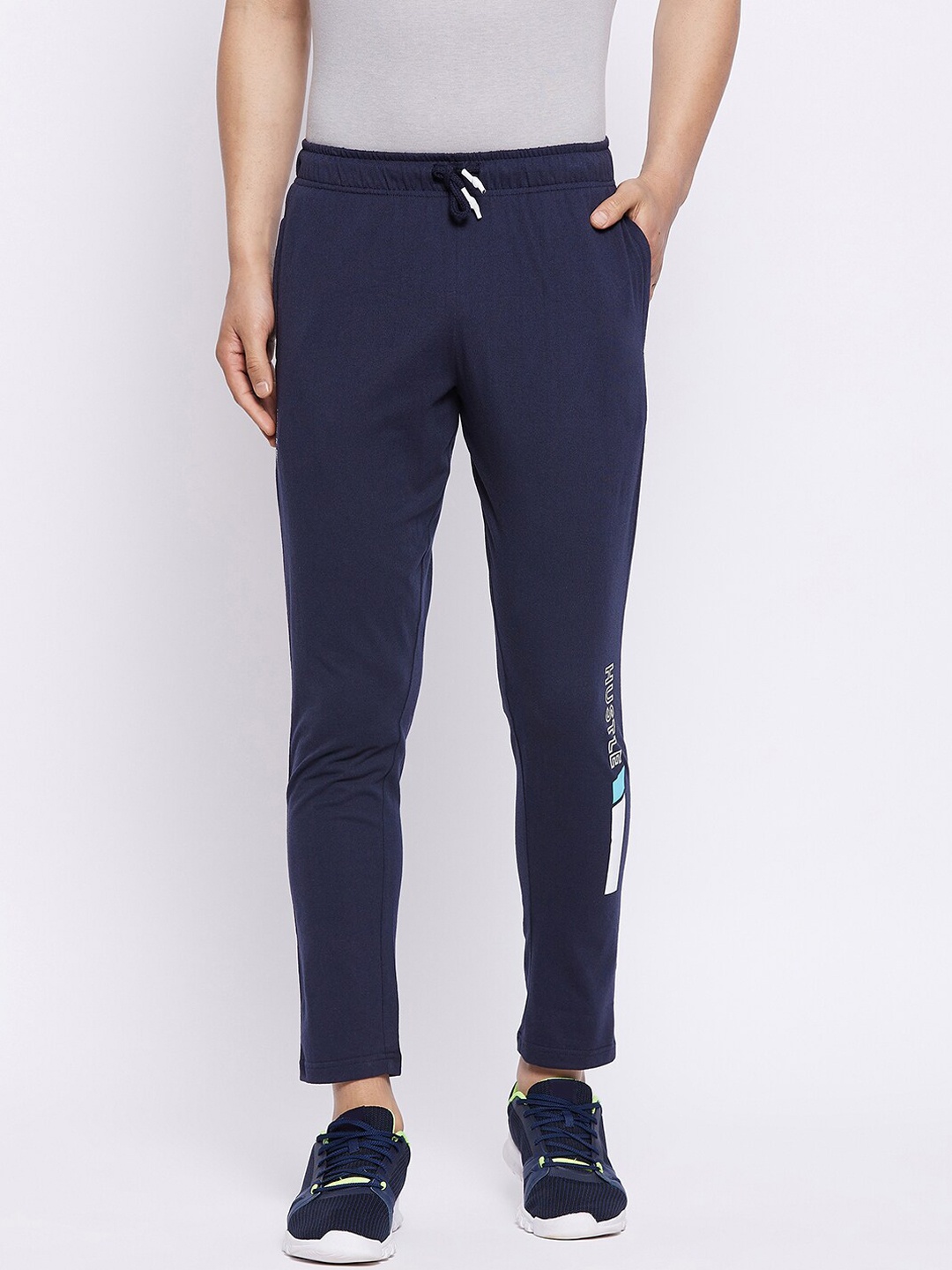 

HARBOR N BAY Men Navy Blue Solid Cotton Track Pants