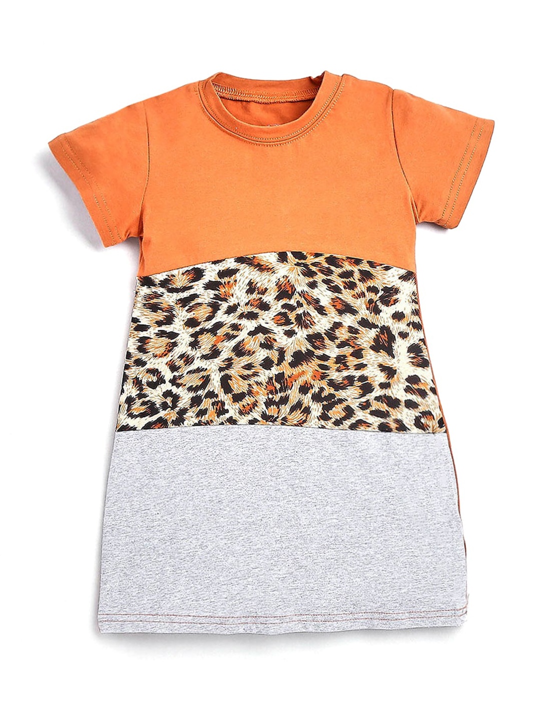 

Hopscotch Kids-Girls Multicoloured Animal Printed A-Line Dress, Multi
