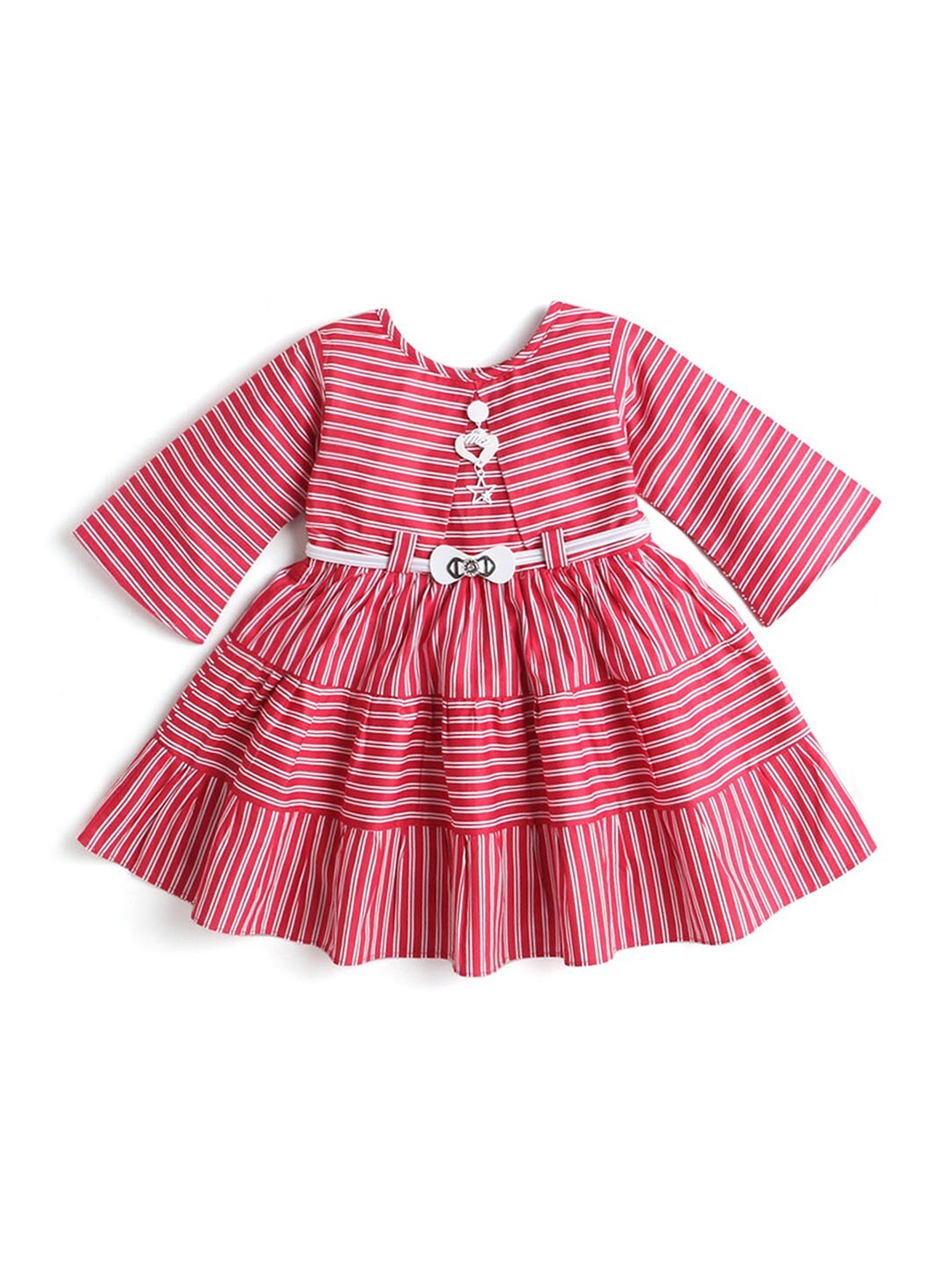 

Hopscotch Girls Red Candy Striped A-Line Dress