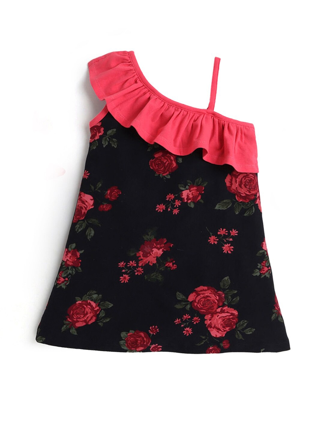 

Hopscotch Black Floral A-Line Dress
