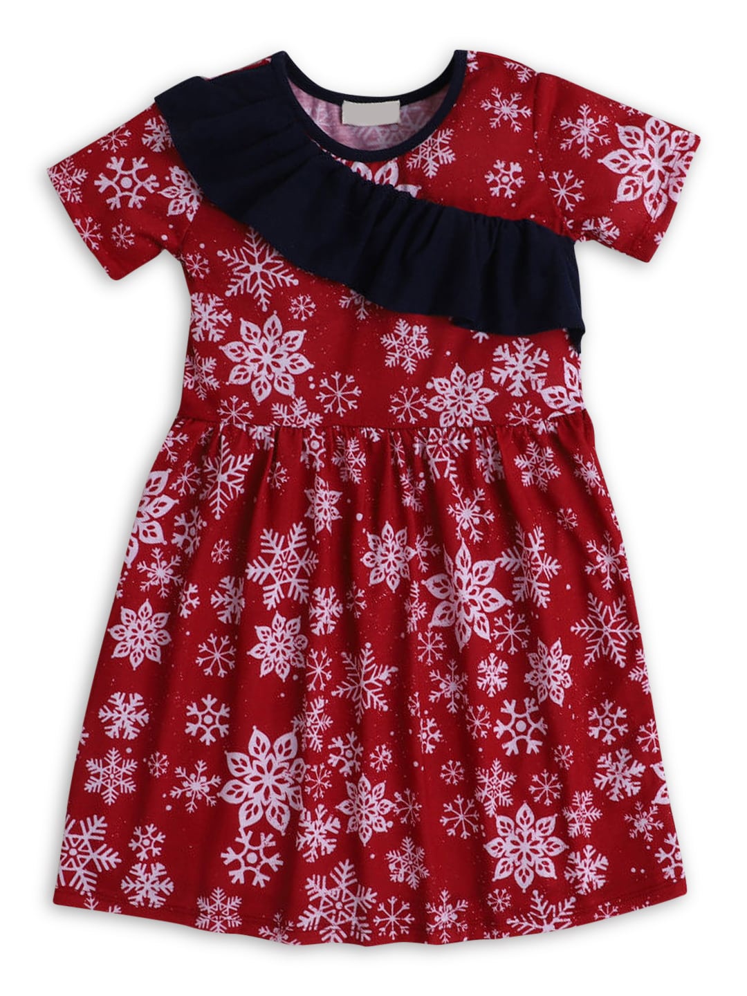 

Hopscotch Kids-Girls Red Floral Fit and Flare Dress