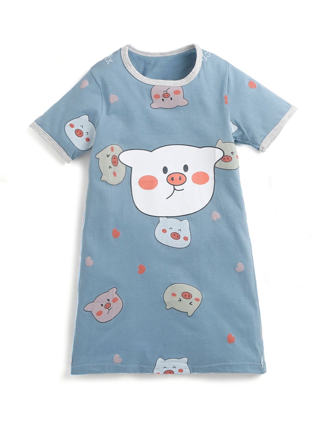 

Hopscotch Girls Blue Printed Nightdress