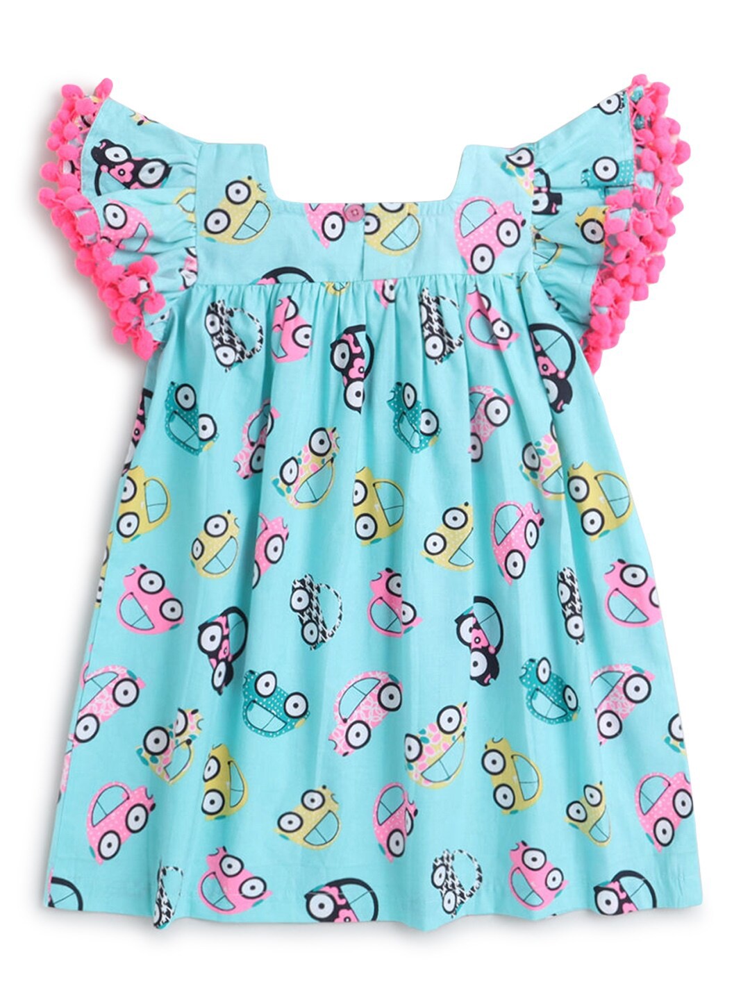 

Hopscotch Girls Blue & Pink All Over Print Casual Dress