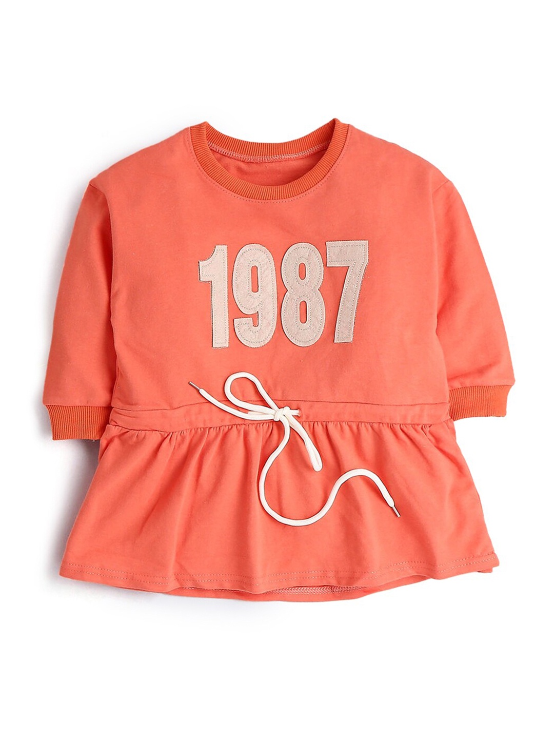 

Hopscotch Kids-Girls Orange Peplum Dress