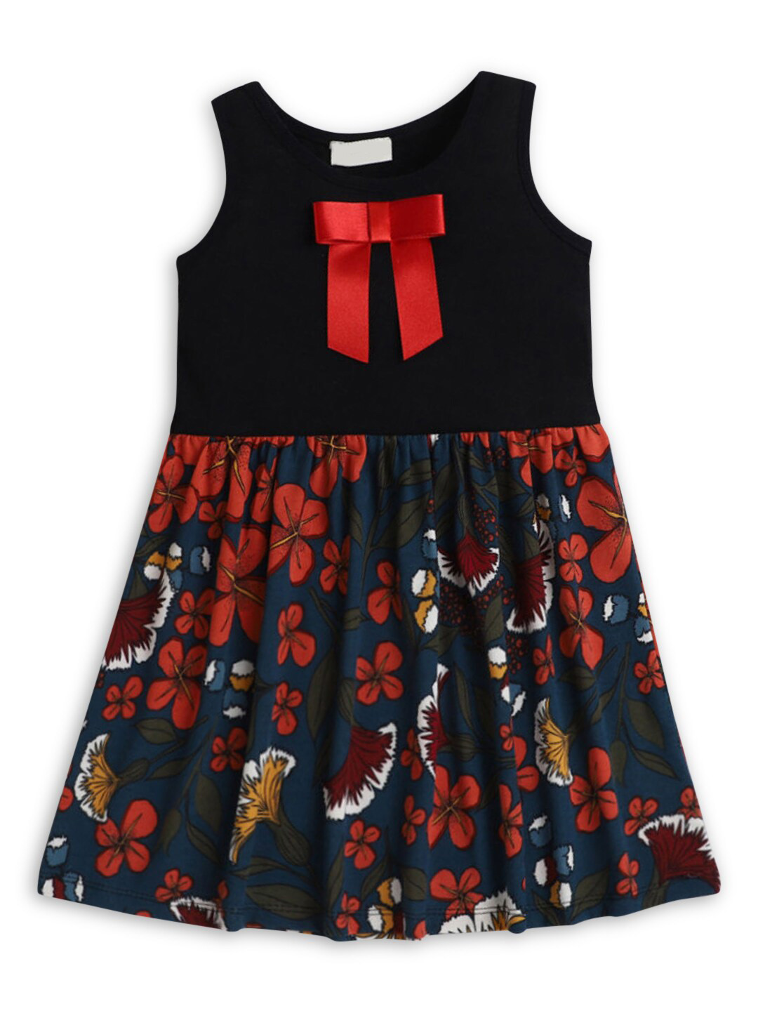 

Hopscotch Girls Black Multicoloured Floral Dress