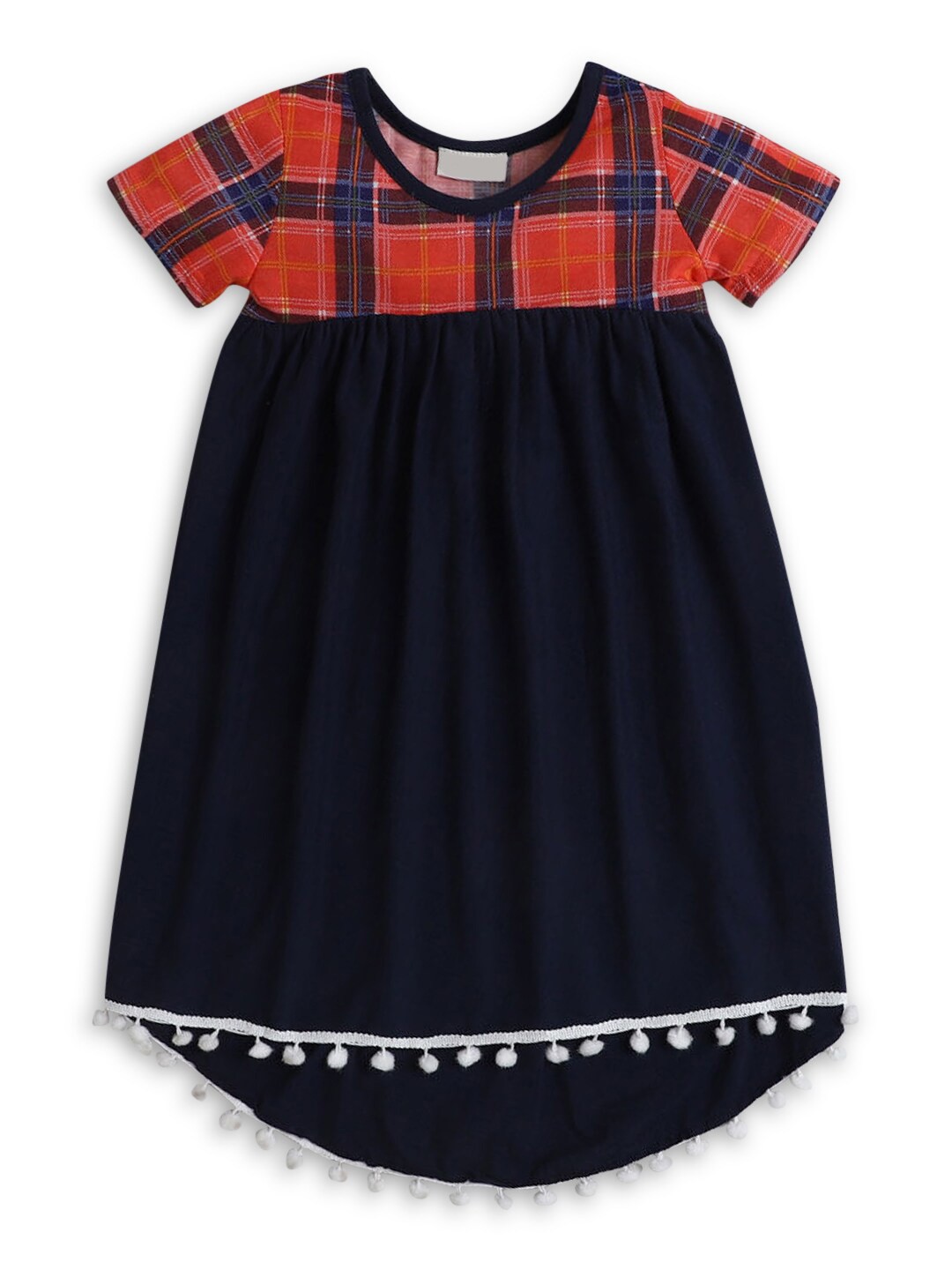 

Hopscotch Kids-Girls Multicoloured Checked Dress, Multi