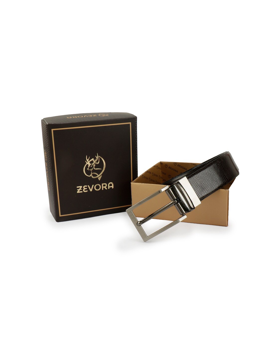 

ZEVORA Women Brown Textured PU Belt