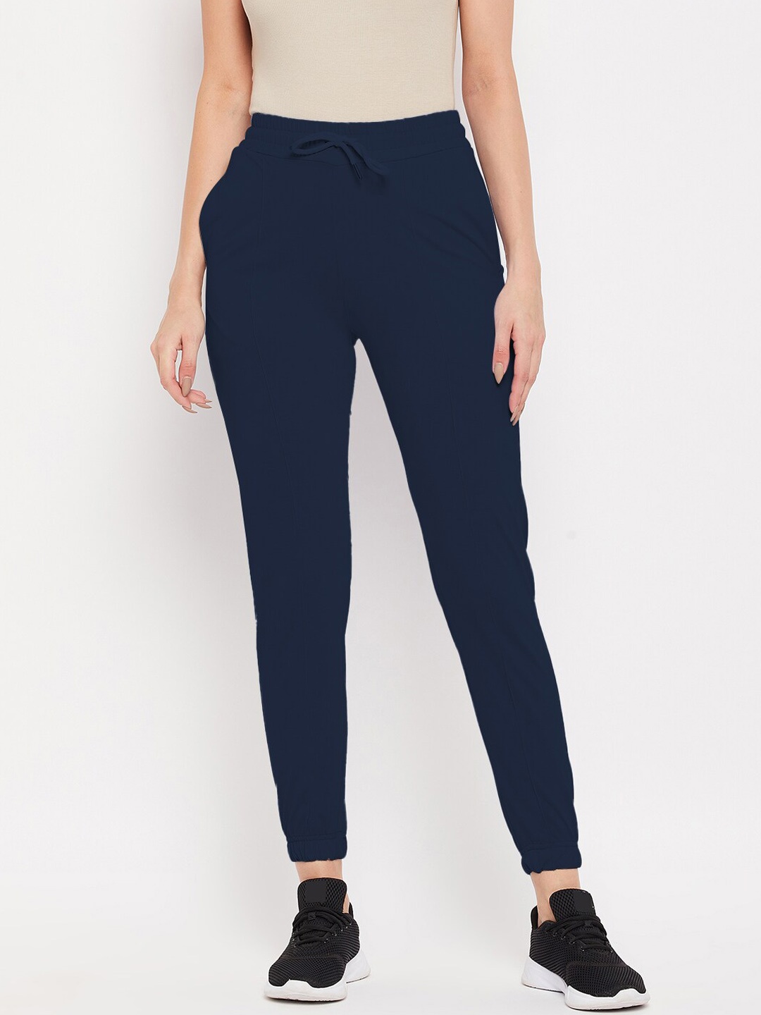 

FRENCH FLEXIOUS Women Navy Blue Solid Dry-Fit Joggers