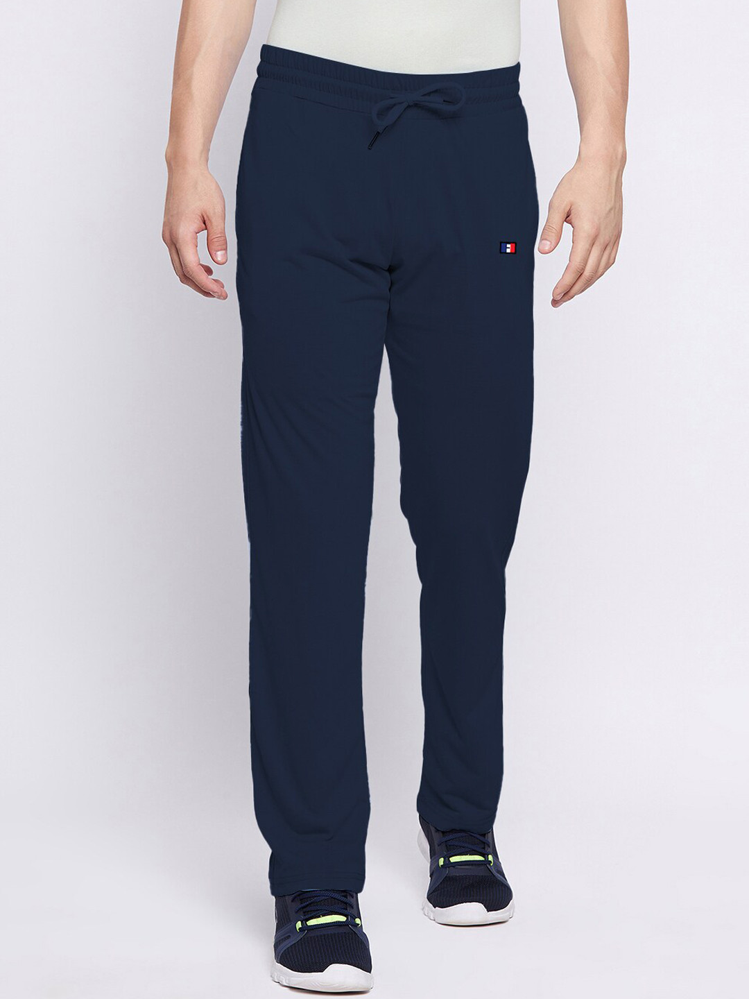 

FRENCH FLEXIOUS Men Navy Blue Solid Straight Fit Track Pant