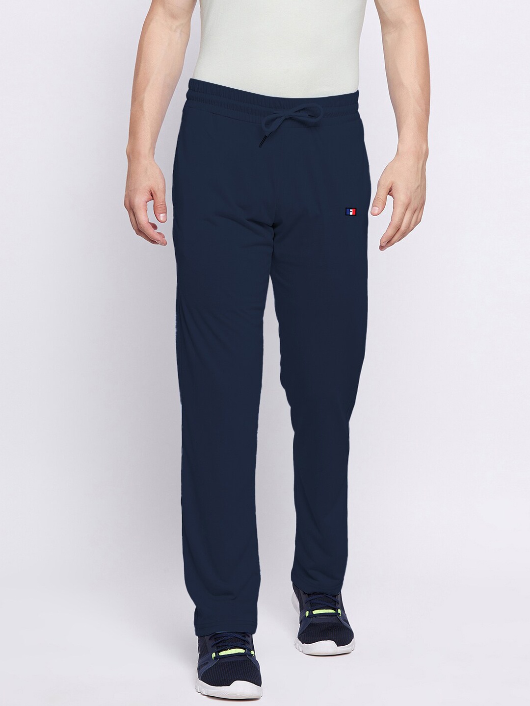 

FRENCH FLEXIOUS Men Navy Blue Solid Straight Fit Track Pants