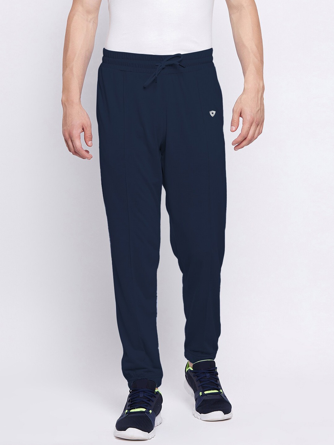 

FRENCH FLEXIOUS Men Navy Blue Solid Track Pants