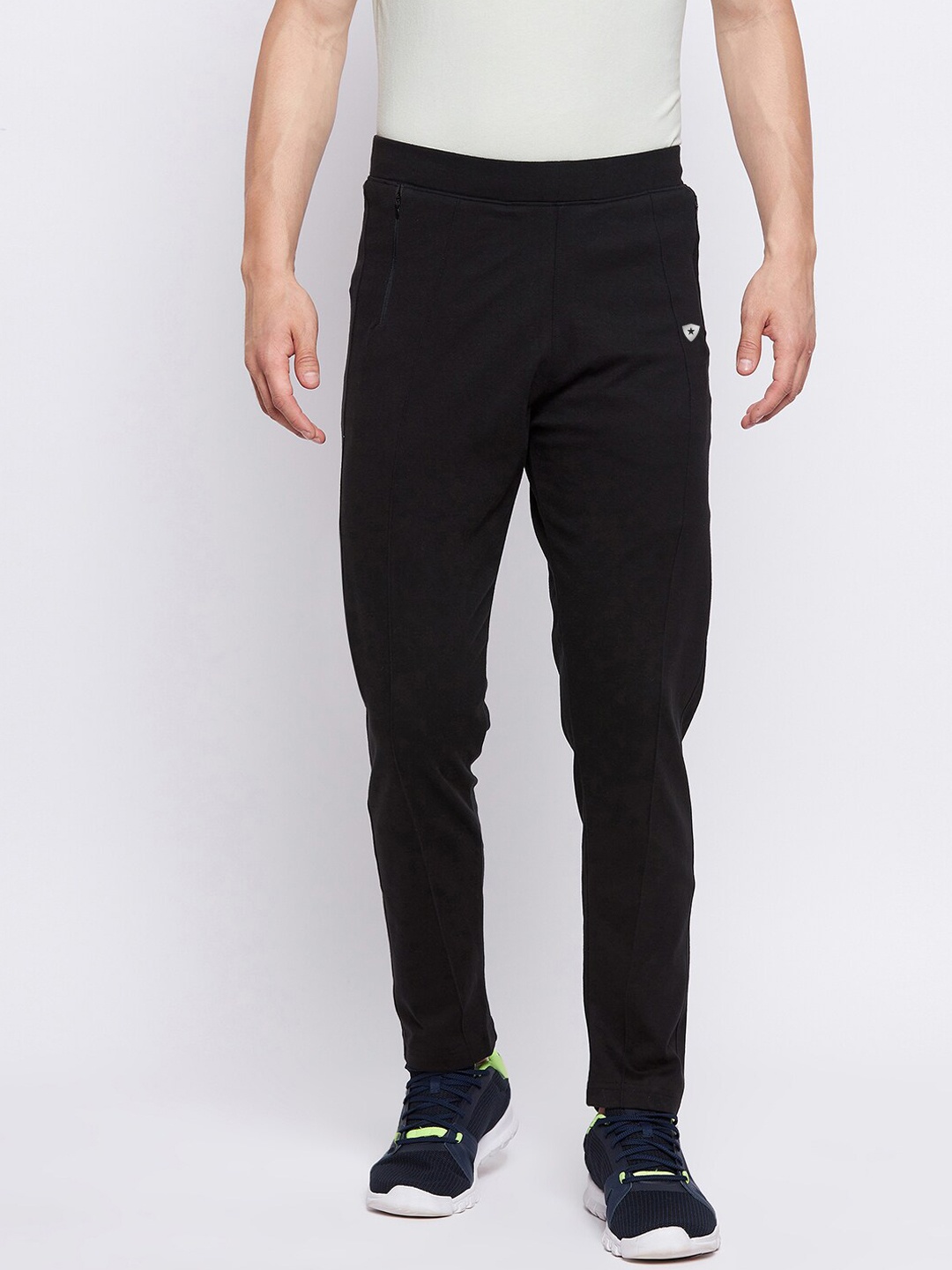 

FRENCH FLEXIOUS Men Black Solid Track Pants