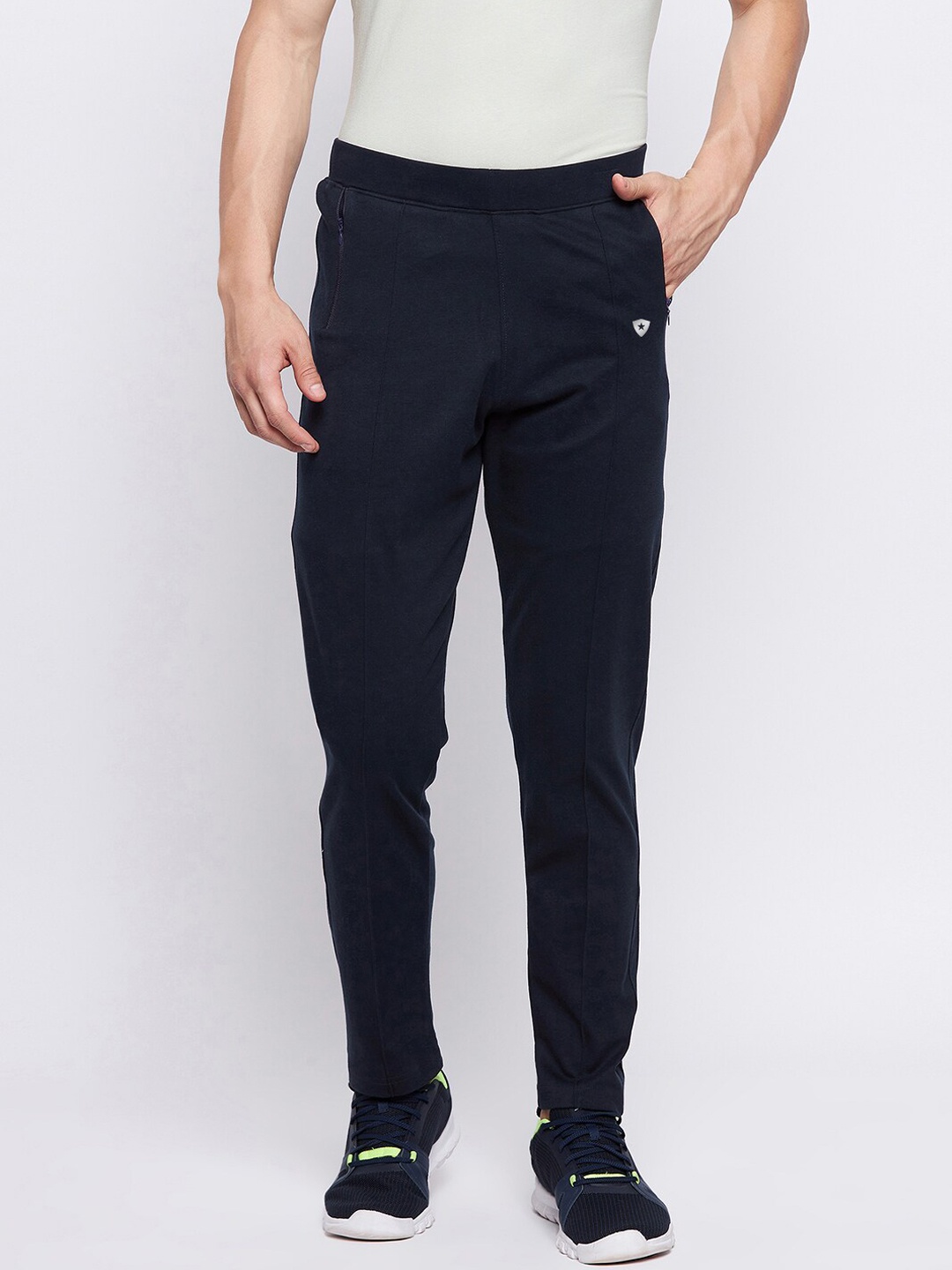 

FRENCH FLEXIOUS Men Navy Blue Solid Track Pants