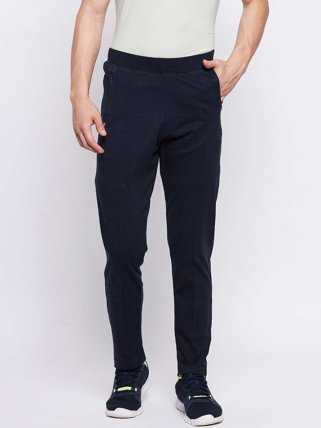 

FRENCH FLEXIOUS Men Navy Blue Solid Track Pants