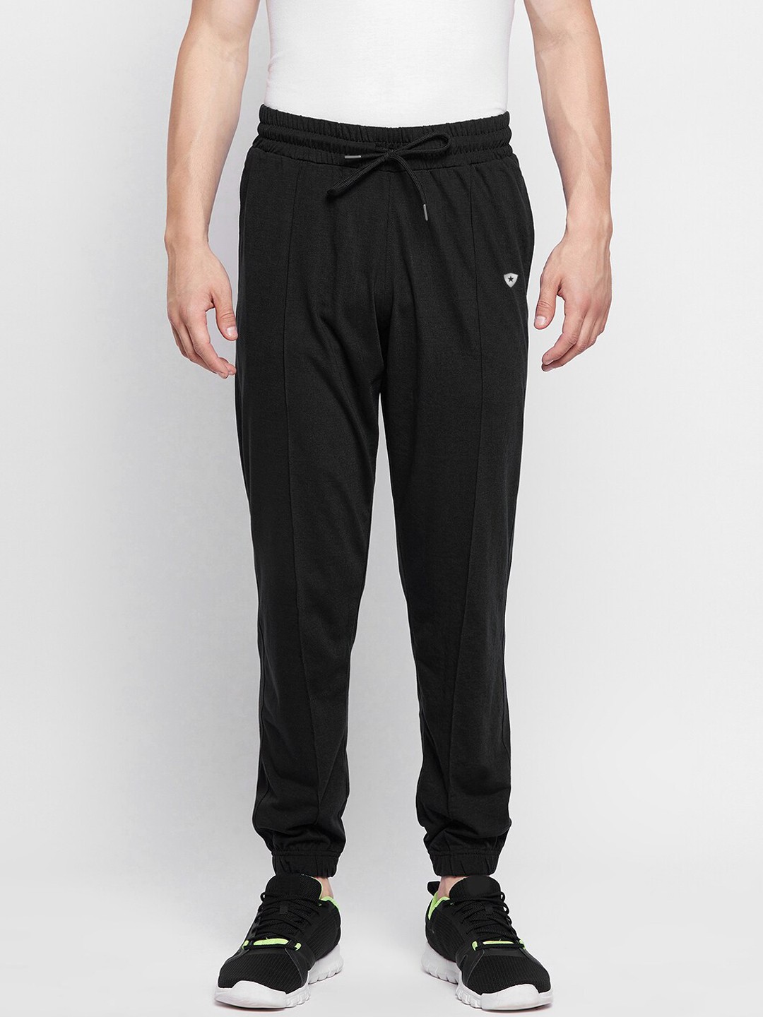 

FRENCH FLEXIOUS Men Black Solid Track Pants