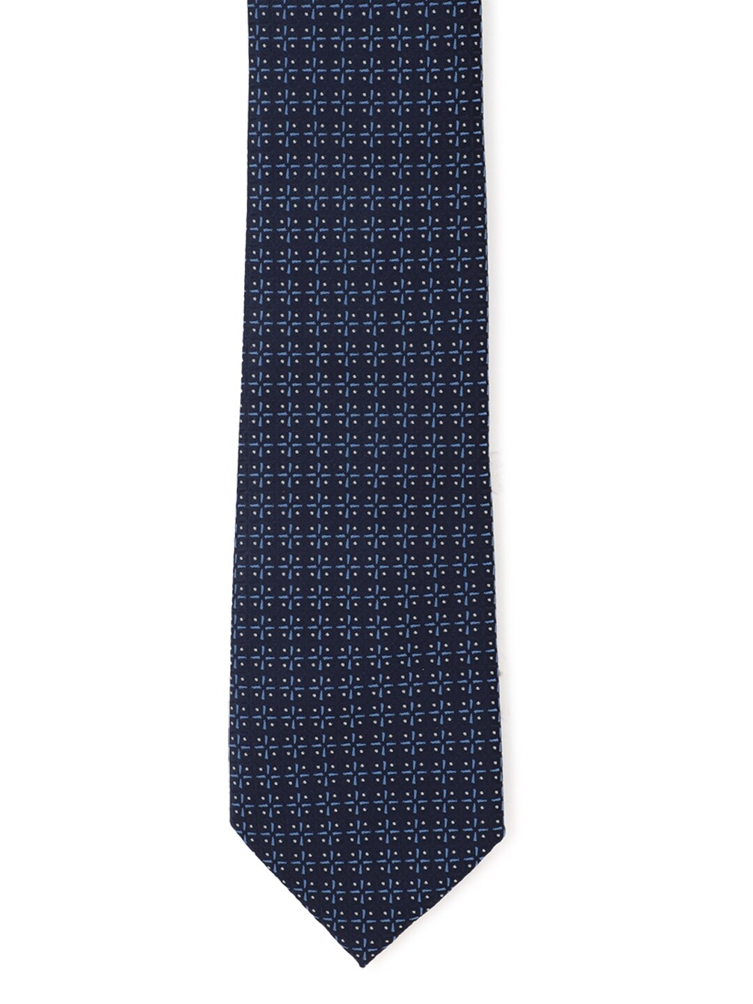 

Louis Philippe Men Navy Blue Printed Ascot Tie