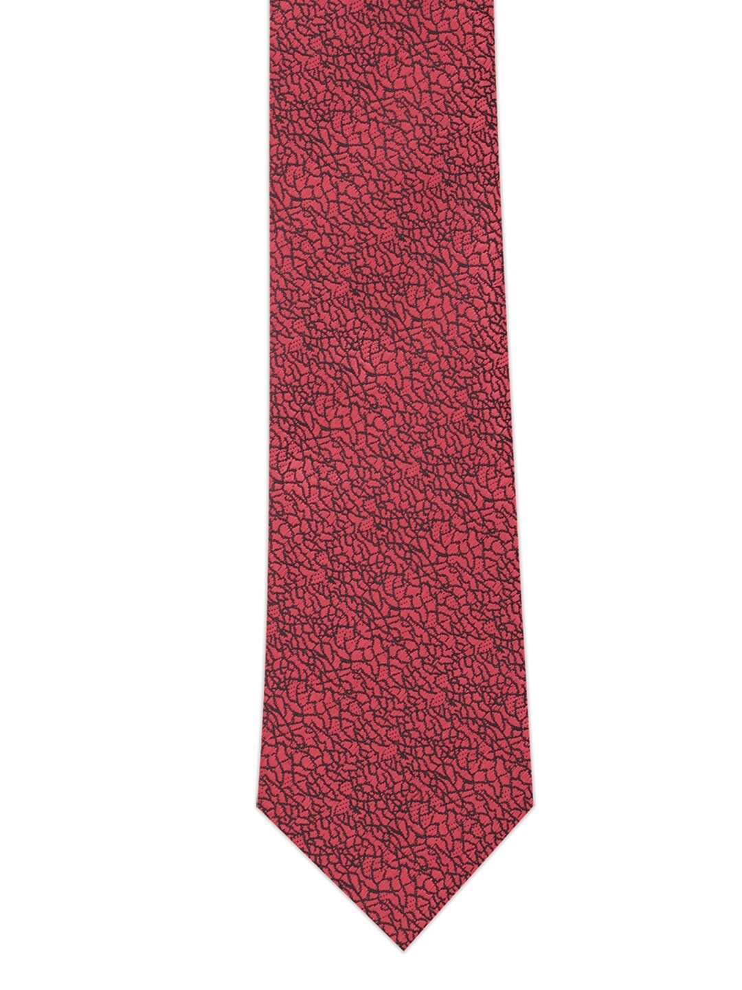 

Louis Philippe Men Maroon & Black Printed Broad Tie