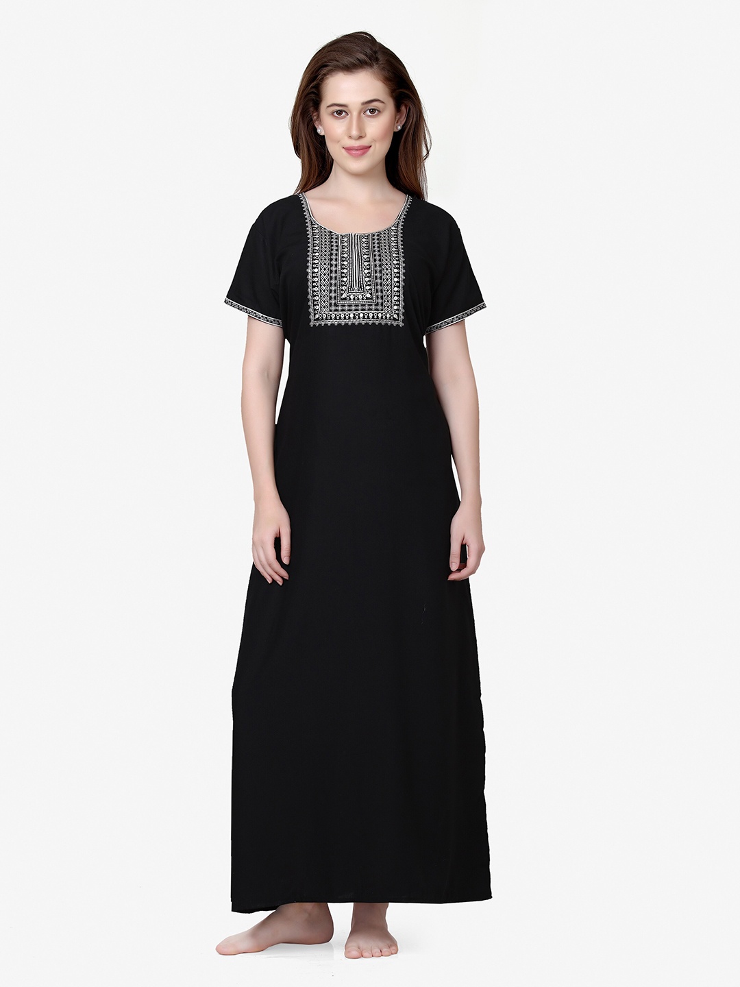 

Sand Dune Black Maxi Nightdress