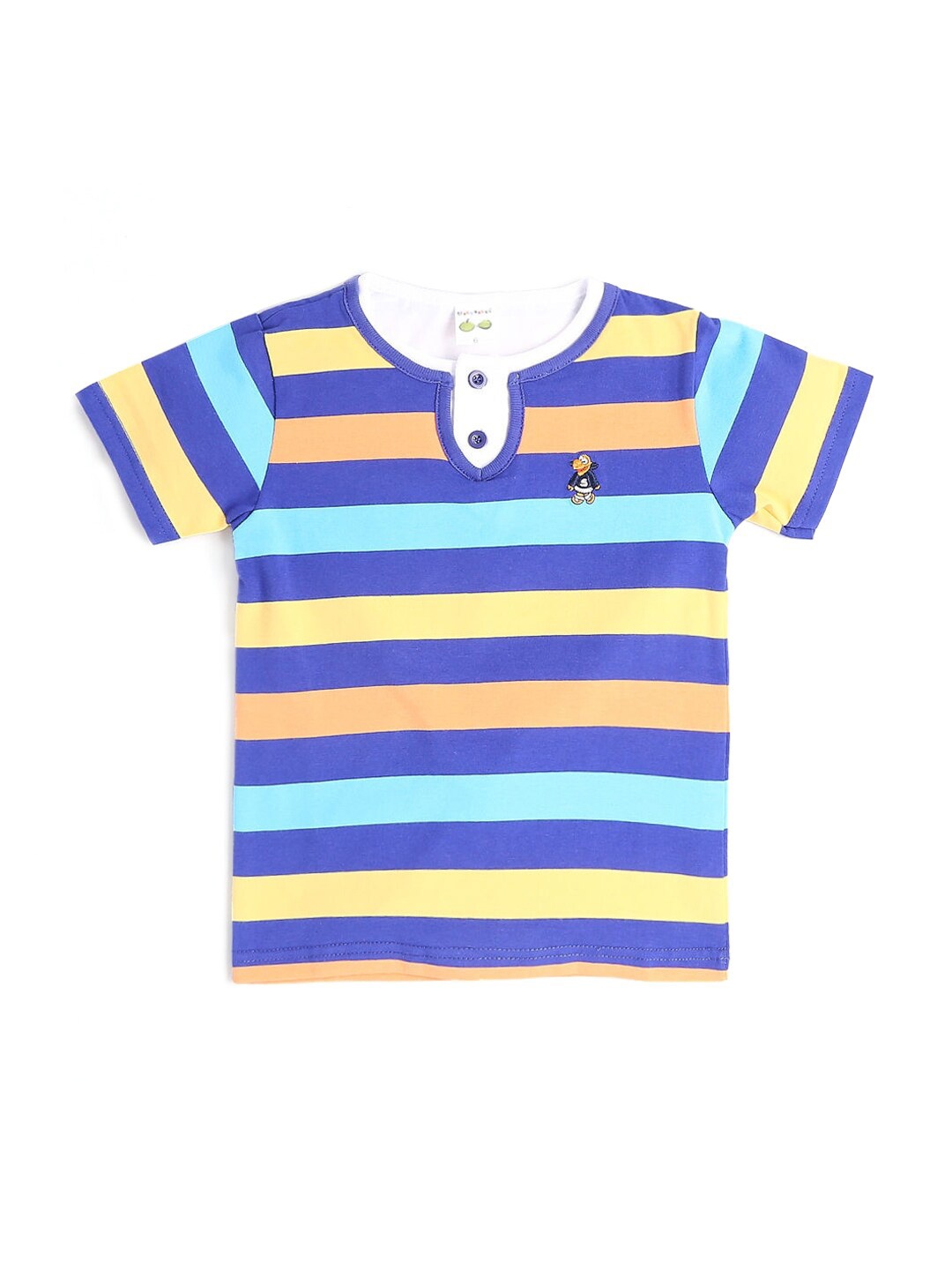

Hopscotch Boys Blue & Yellow Striped T-shirt