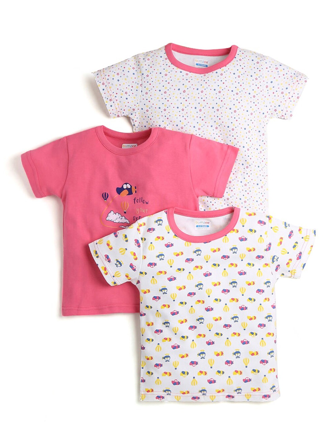 

Hopscotch Girls Fuchsia 3 Printed Applique T-shirt