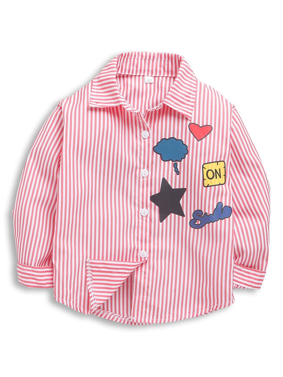 

Hopscotch Girls Pink & White Striped Casual Shirt