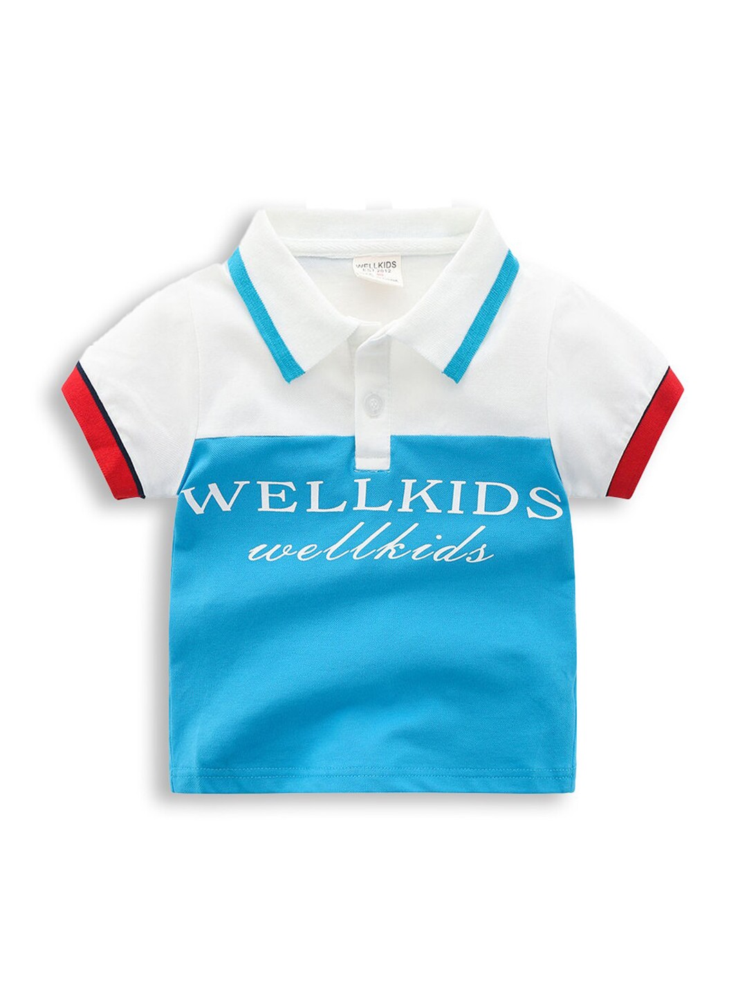 

Hopscotch Boys Blue Colourblocked Polo Collar T-shirt