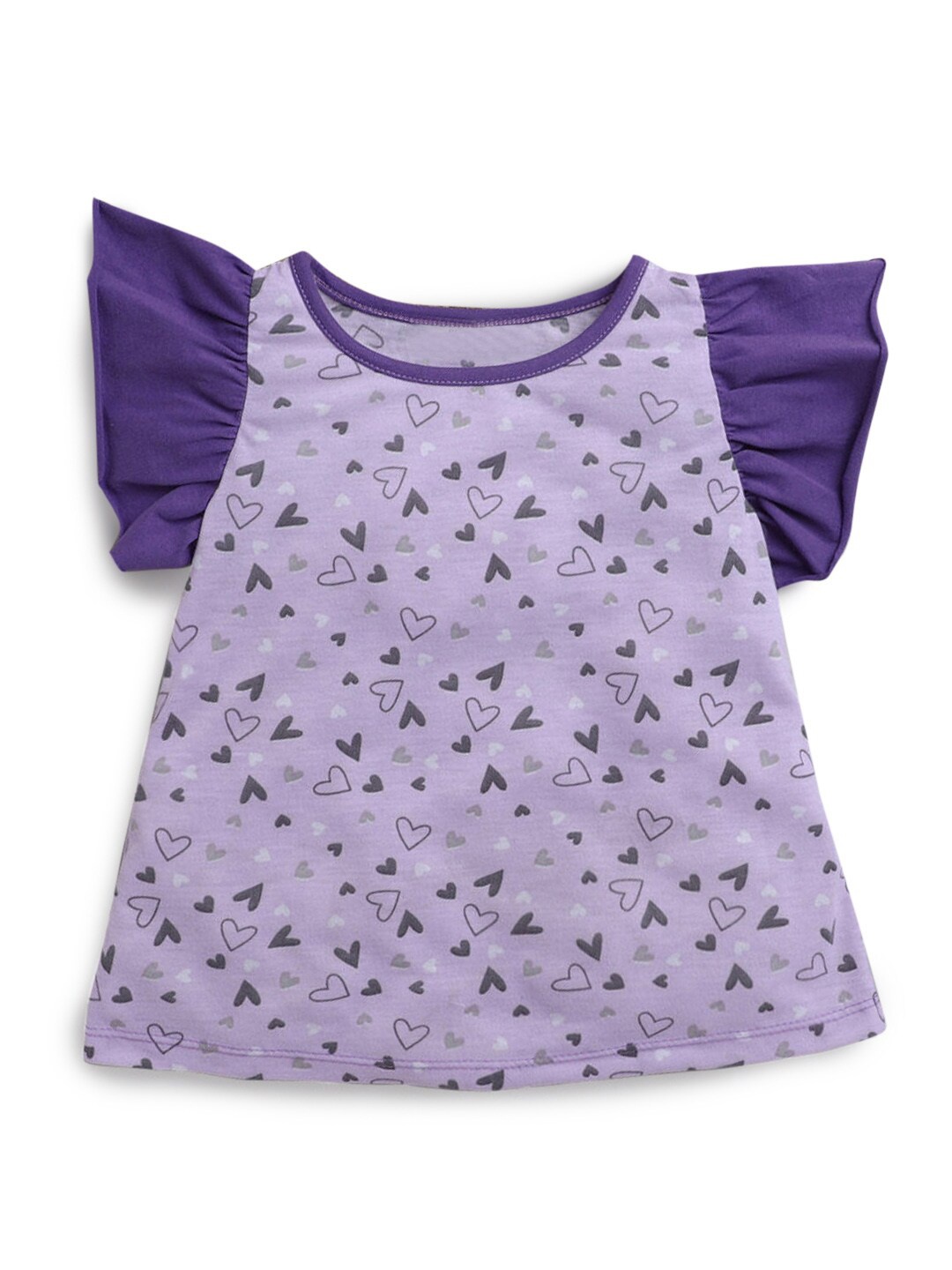 

Hopscotch Girls Purple V-Neck T-shirt