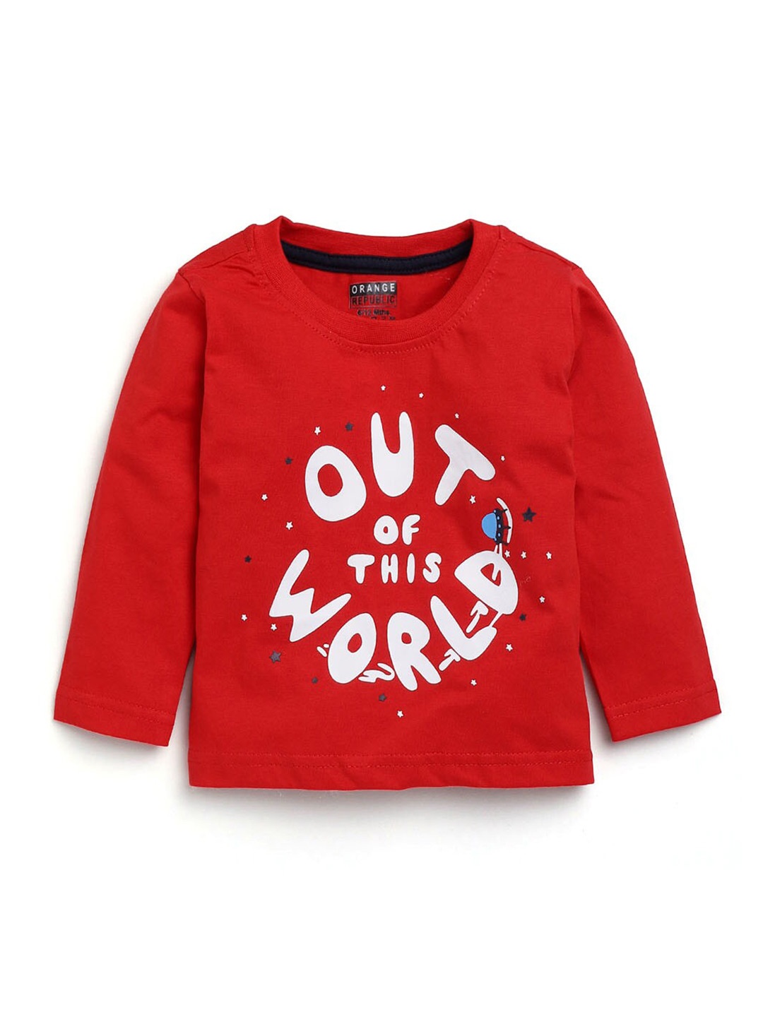 

Hopscotch Boys Red Typography Printed T-shirt