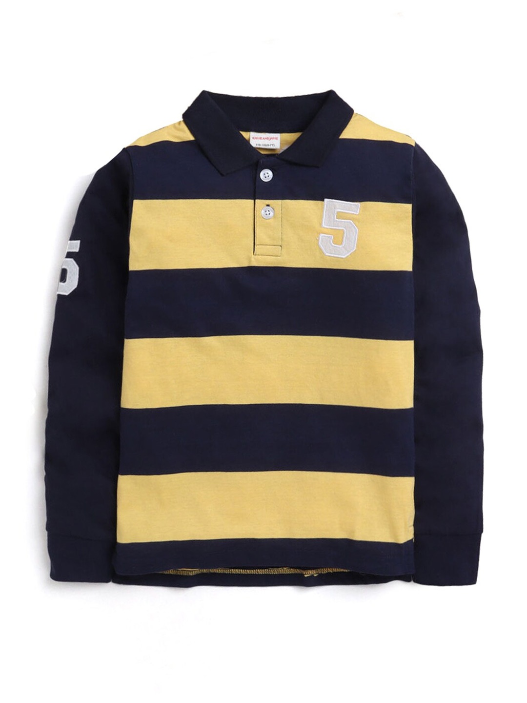 

Hopscotch Boys Multicoloured Striped Polo Collar T-shirt, Multi
