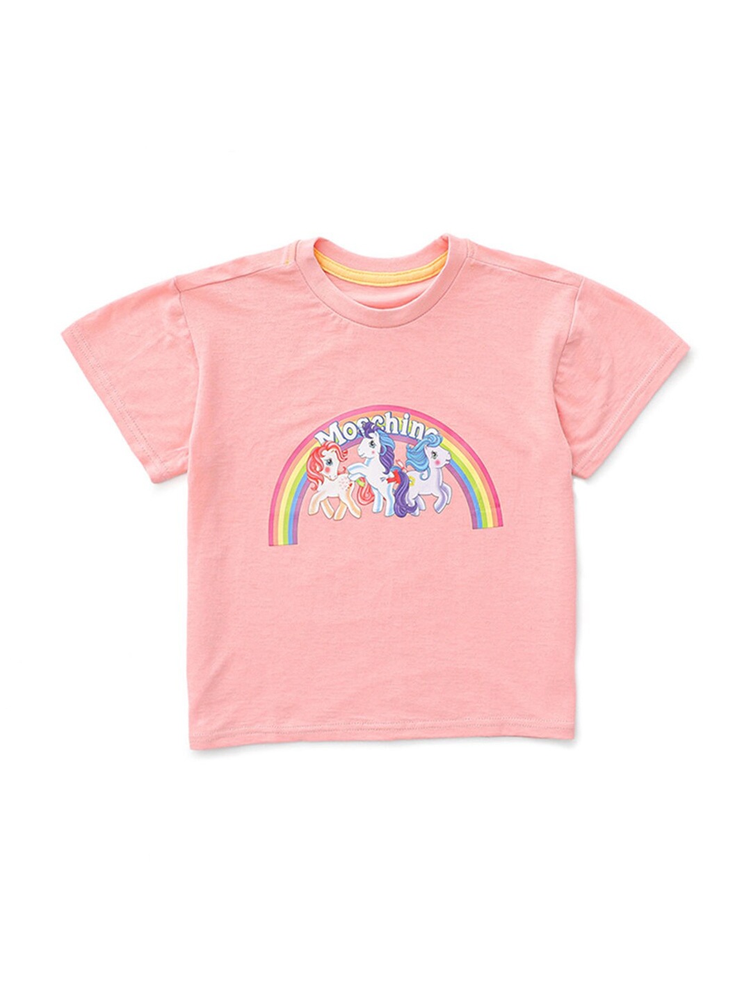 

Hopscotch Girls Pink Printed Applique T-shirt