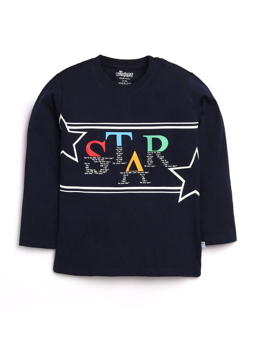 

Hopscotch Boys Navy Blue Printed T-shirt