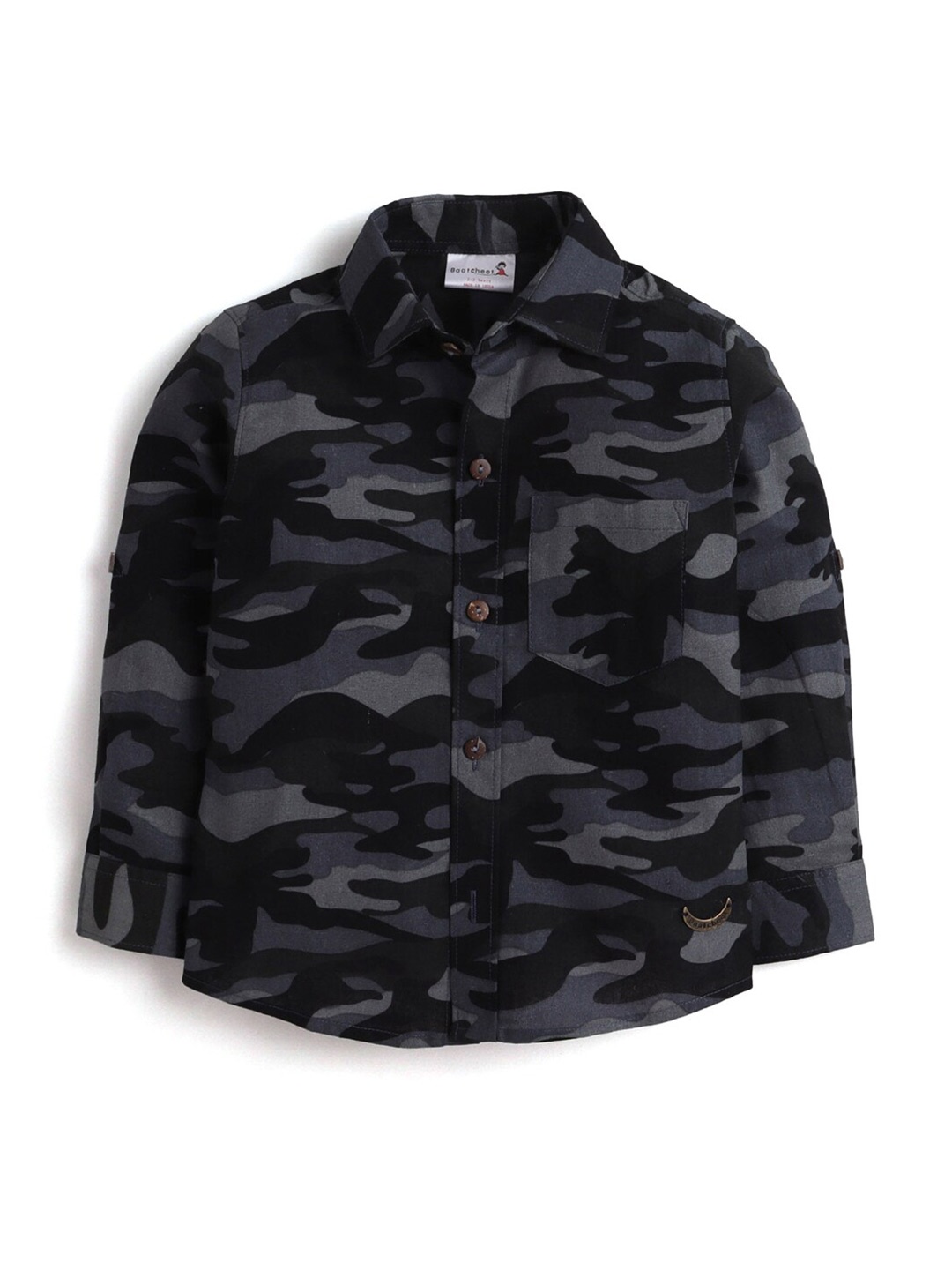 

Hopscotch Boys Grey Printed Casual Shirt