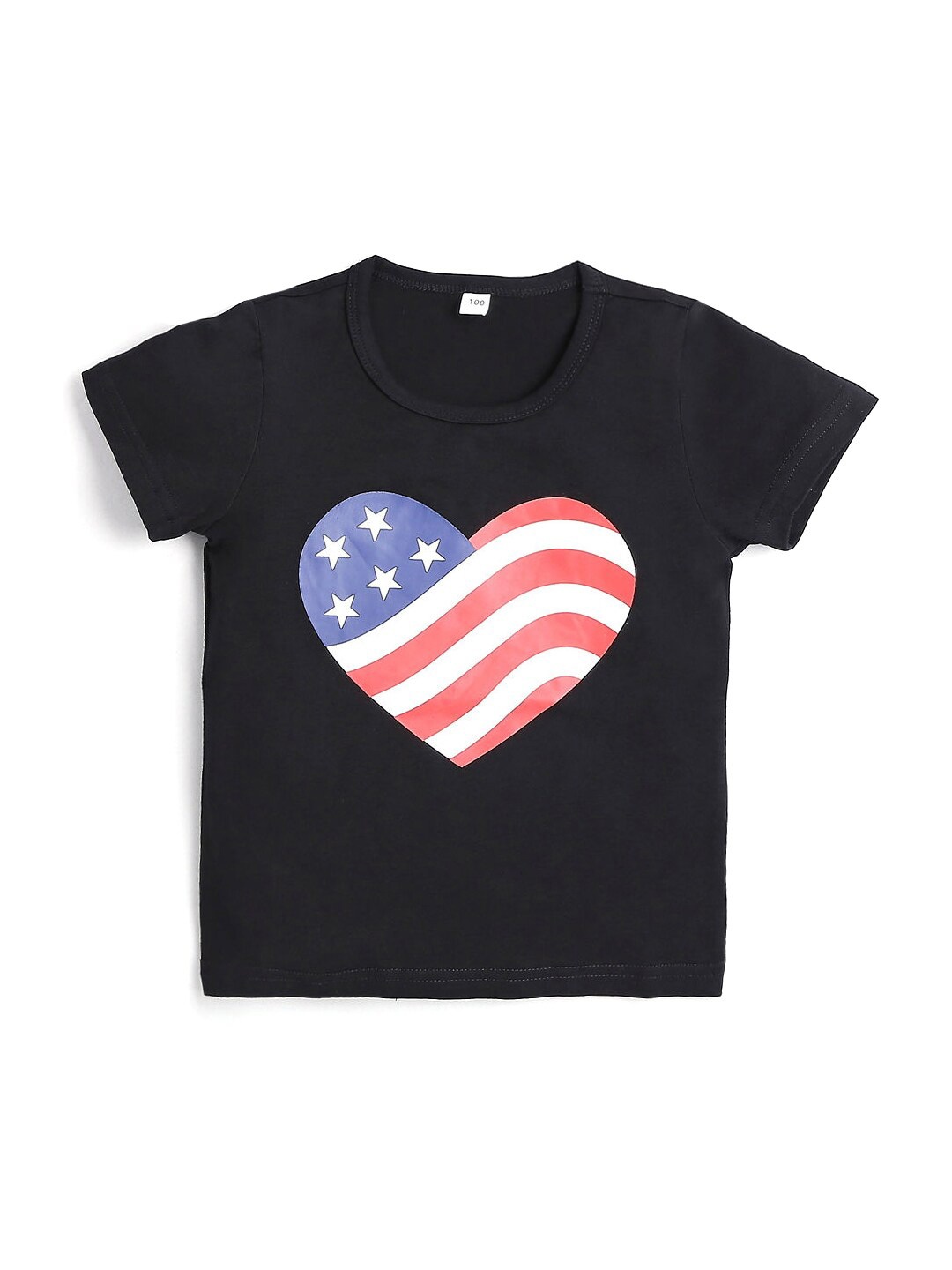 

Hopscotch Boys Black Heart Print Short-Sleeve Round Neck T-shirt