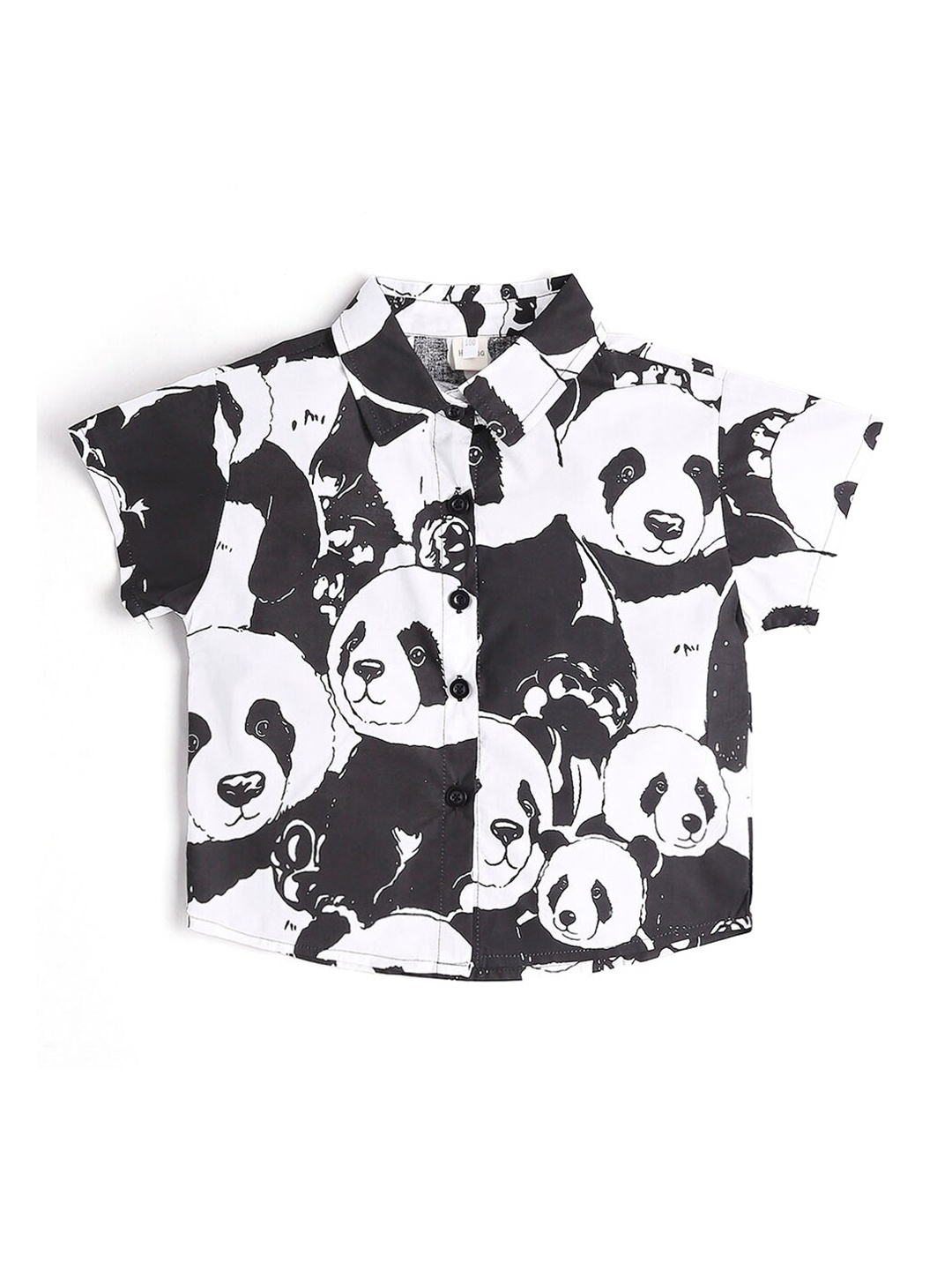 

Hopscotch Boys Black & White Printed Casual Shirt
