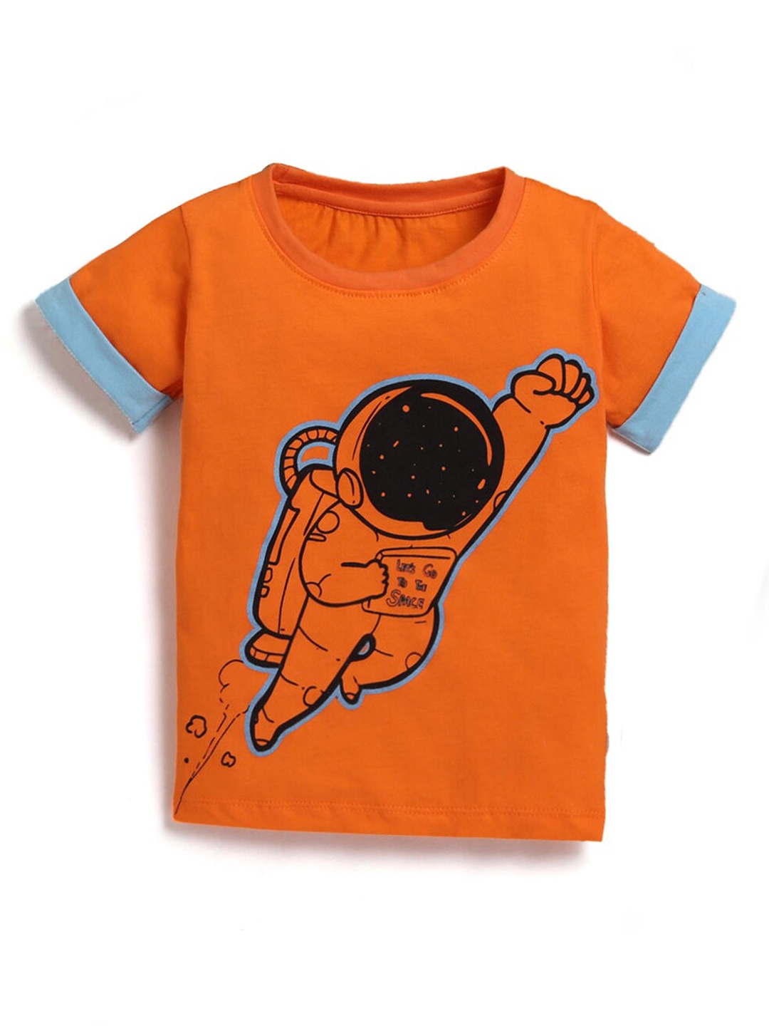 

Hopscotch Boys Orange Printed T-shirt