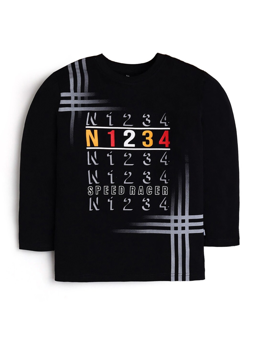 

Hopscotch Boys Black Monochrome Applique T-shirt