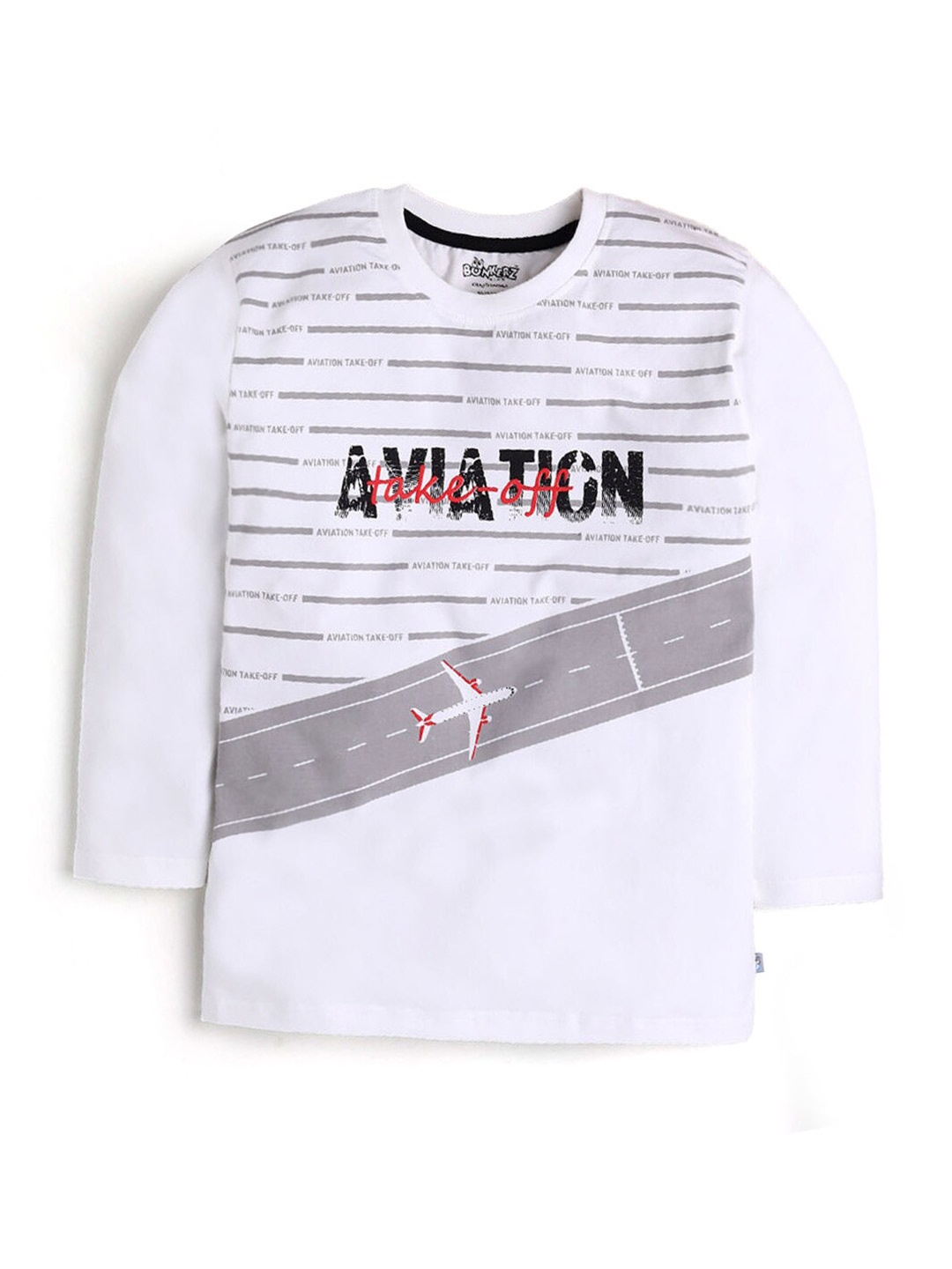 

Hopscotch Boys White Striped Applique T-shirt