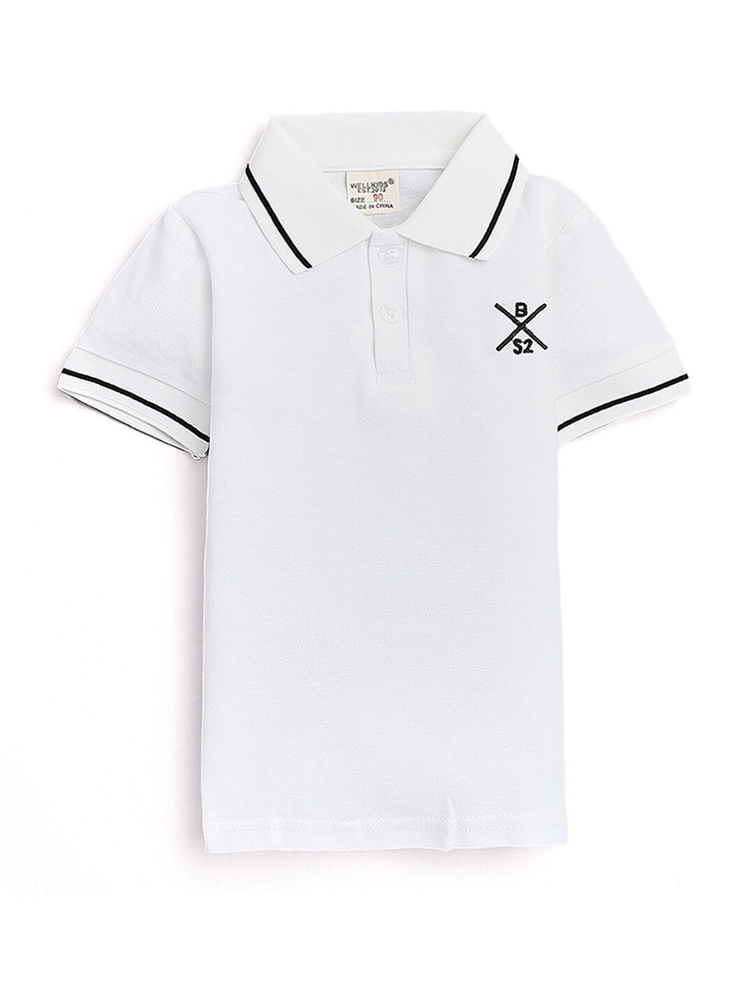 

Hopscotch Boys White High Neck Monochrome T-shirt