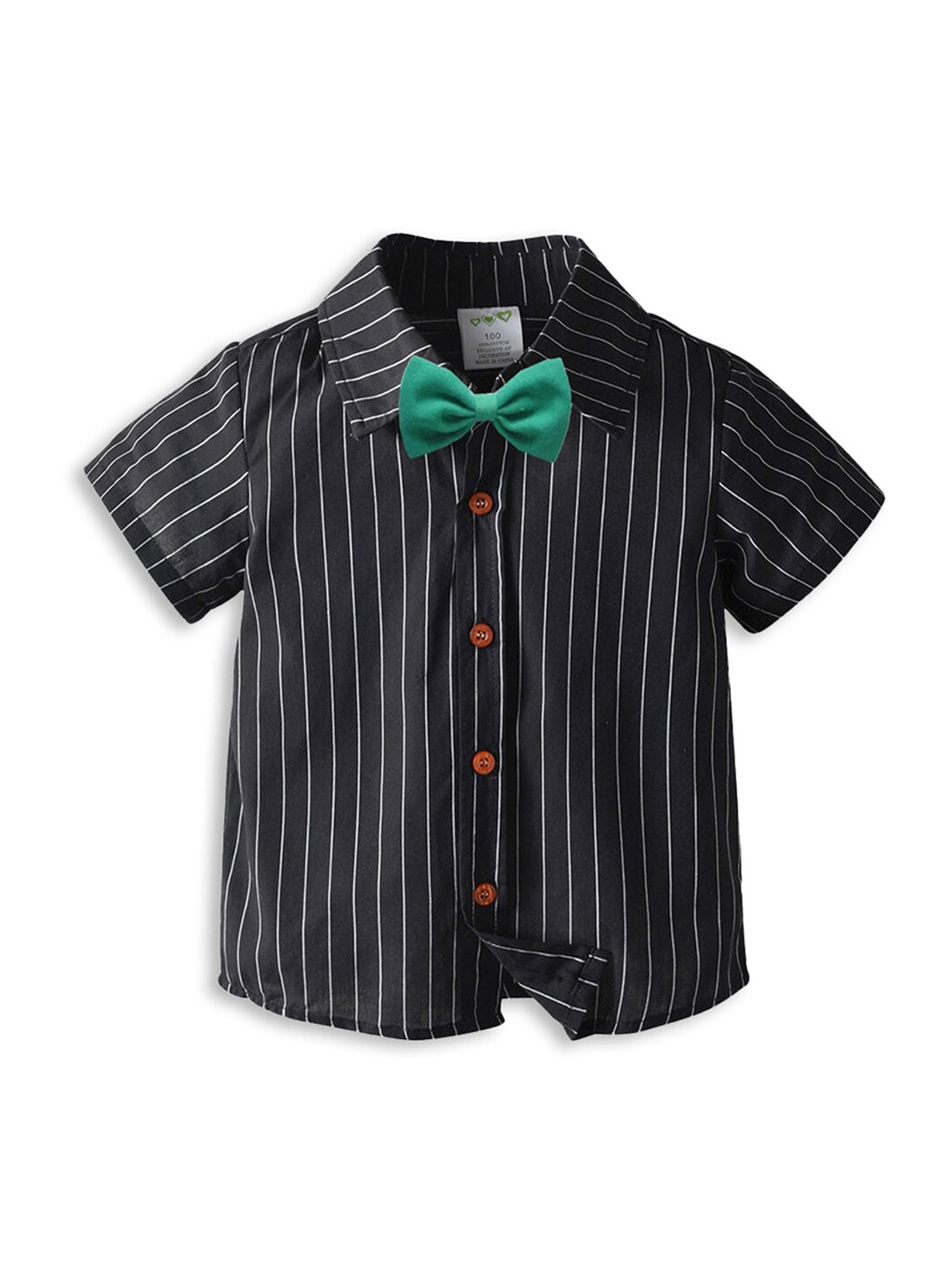 

Hopscotch Boys Black Striped Casual Shirt