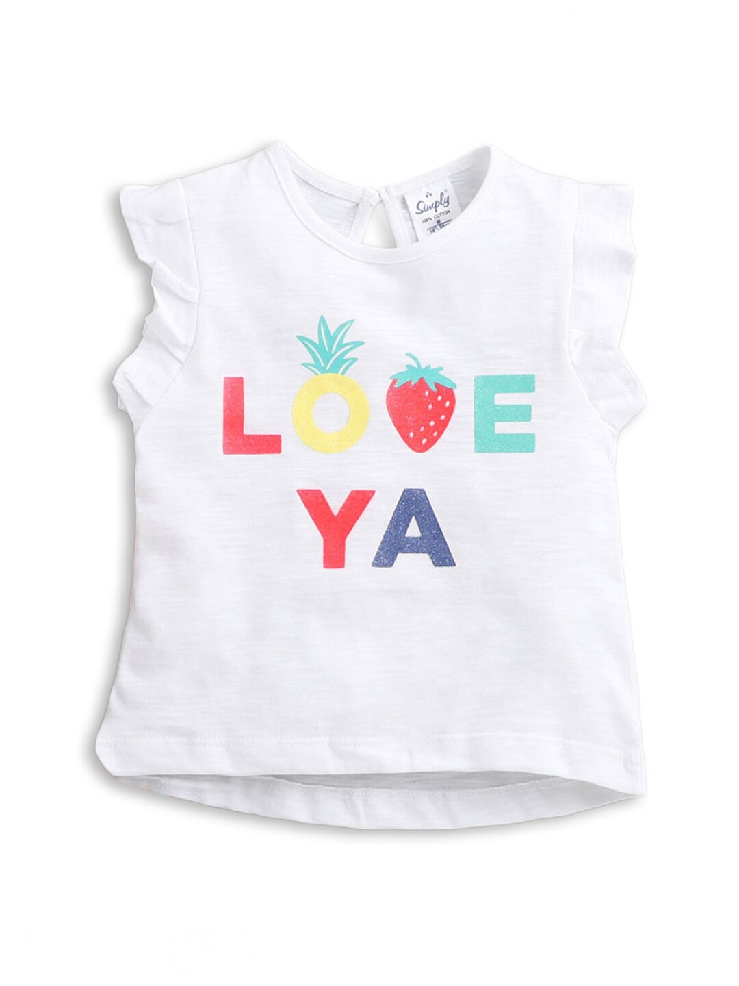 

Hopscotch Girls White Typography Printed T-shirt